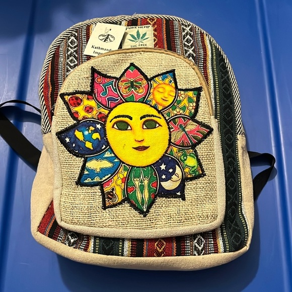 Kathmandu Imports Sun Pattern Hemp Backpack NWT - Picture 1 of 4
